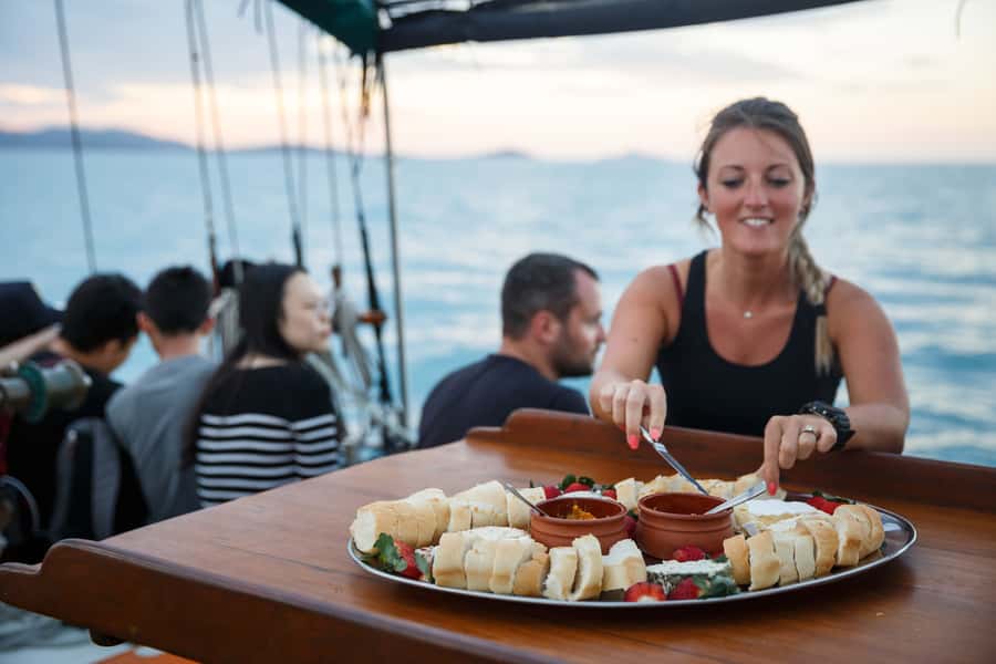 Airlie Beach: Providence Whitsundays Tallship Sunset Sail - The Barefoot Rule and Shoe Strategy (This Is the Big One)