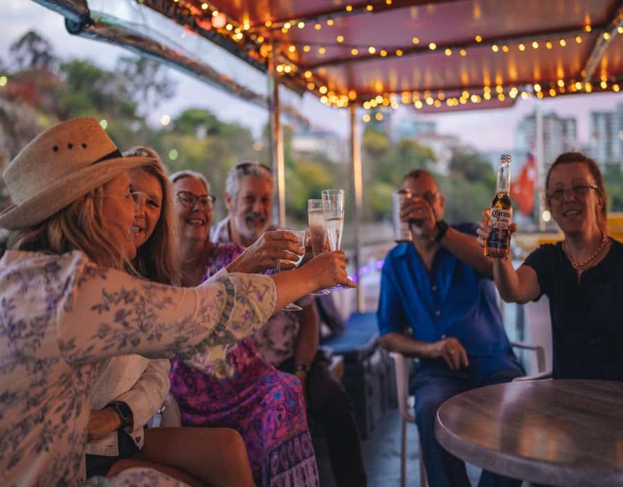 Brisbane: Sunset City Lights Cruise 5.30pm or 6pm <em>seasonal – Key highlights to notice before you go’ /></p>
<ul>
<li><strong>Sunset-to-night timing:</strong> seasonal departures help you catch daylight, then the lights switching on.</li>
<li><strong>City icons from the river:</strong> you’ll cruise past bridges like the <strong>Story Bridge</strong> and see <strong>Kangaroo Cliffs</strong>.</li>
<li><strong>Complimentary charcuterie board:</strong> included and served during the cruise so you can snack without hunting for dinner.</li>
<li><strong>Onboard bar:</strong> drinks are available to purchase if you want a beer, wine, or something refreshing.</li>
<li><strong>Relaxed, music-led atmosphere:</strong> background music sets the mood, not a guided talk.</li>
<li><strong>Strong value feel:</strong> for $41, you get a scenic cruise, city lights, and a included sharing board.</li>
</ul>
<h2 id="sunset-city-lights-cruise-how-the-90-minutes-actually-feel">Sunset City Lights Cruise: how the 90 minutes actually feel</h2>
<p>seasonal – Sunset City Lights Cruise: how the 90 minutes actually feel’ /><br />
This Brisbane River cruise is built for one simple goal, see the city look different at night. You start with the last slice of daylight, then shift into the full city-light view as the skyline turns on layer by layer.</p>
<p><p>What makes it work is the pacing. It is not a fast tour with constant stops and busy “move over there” moments. Instead, you get a gentle cruise where you can settle in, enjoy the water views, and take photos without feeling rushed. Even better, the complimentary charcuterie share board gives you something to do while you wait for the lights to pop.</p>
</p>
<p><p>It’s also a pretty good “reset” after a day of walking around South Bank or the CBD. If you want a low-effort, high-pleasure evening plan, this hits the mark.</p>
</p>
<div class="twil" style="margin: 20px 0; padding: 15px 0;"><p>More Boat Tours in Brisbane</p><ul style="margin: 10px 0; padding-left: 0; list-style: none;"><li style="margin: 0 0 12px 0; padding: 0 0 12px 0; border-bottom: 1px solid #eee; line-height: 1.4;"><a href="https://introducingaustralia.com/brisbane-river-cruise-with-entry-to-lone-pine-koala-sanctuary/">Brisbane River Cruise with entry to Lone Pine Koala Sanctuary</a><br><span style="font-size: 0.82em; color: #555;"><span style="color: #00843D;">★</span> 4.5 &nbsp;&middot;&nbsp; 1,522 reviews</span></li><li style="margin: 0 0 12px 0; padding: 0 0 12px 0; border-bottom: 1px solid #eee; line-height: 1.4;"><a href="https://introducingaustralia.com/brisbane-river-cruise-and-koala-sanctuary-visit/">Brisbane River Cruise and Koala Sanctuary Visit</a><br><span style="font-size: 0.82em; color: #555;"><span style="color: #00843D;">★</span> 4.7 &nbsp;&middot;&nbsp; 1,397 reviews</span></li><li style="margin: 0; padding: 0; border-bottom: none; line-height: 1.4;"><a href="https://introducingaustralia.com/brisbane-whale-watching-cruise-from-redcliffe-or-sunshine-coast/">Brisbane Whale Watching Cruise from Redcliffe or Sunshine Coast</a><br><span style="font-size: 0.82em; color: #555;"><span style="color: #00843D;">★</span> 5.0 &nbsp;&middot;&nbsp; 997 reviews</span></li></ul></div><h2 id="timing-by-season-5-30pm-or-6pm-and-why-that-matters">Timing by season: 5.30pm or 6pm, and why that matters</h2>
<p><img width="900" height="675" decoding="async" src=