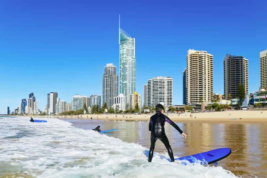 Broadbeach: 2 Hour Surf Experience on the Gold Coast - Entering Broadbeach Surf School Mode at Kurrawa Surf Club