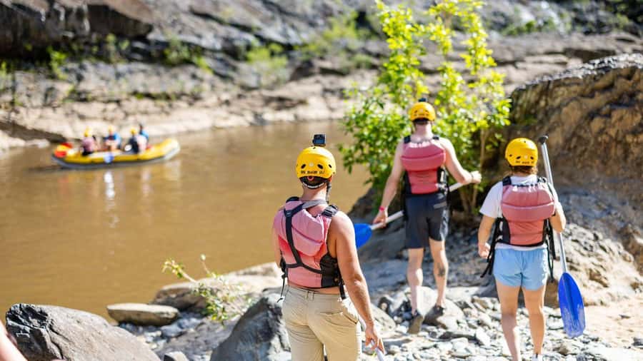 Cairns: Raging Thunder Barron Gorge River Rafting Trip - Rainforest and Gorge Views You Can See Between Splashes