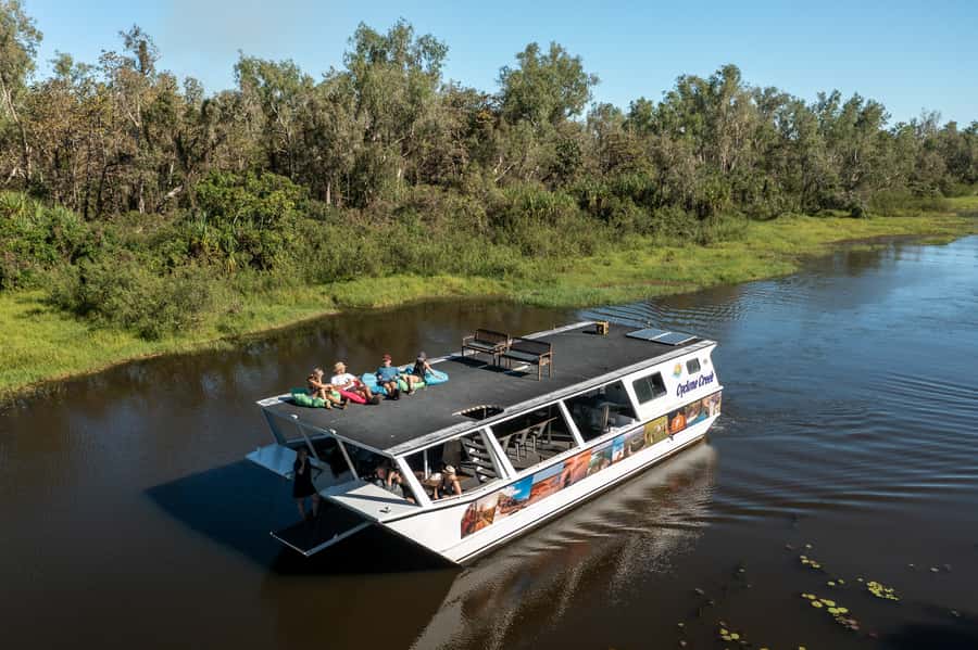 From Darwin: Top End Helicopter Ride & BBQ Cruise Day Trip - Finnis River airboat ride: fast, loud, and built for wildlife spotting