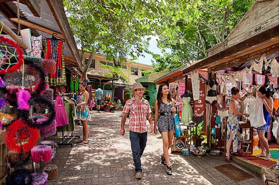 From Port Douglas: Hartley's Crocodile Park, Skyrail & Train - Kuranda Village Time: Shopping, Lunch, and Arts-and-Crafts Market Energy