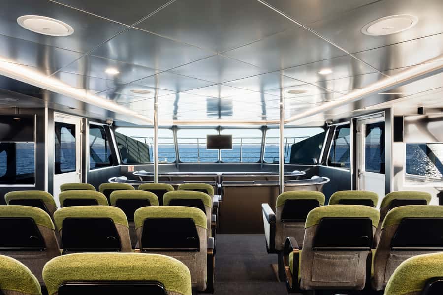 From Strahan: Evening Dinner Cruise on the Gordon River - The cruise route: Hells Gates, Macquarie Harbor, and fish farms