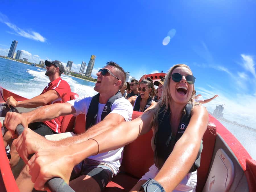 Gold Coast: 55-Minute Extreme Jet Boat Ride - Jet boats start fast, right behind Vibe Hotel