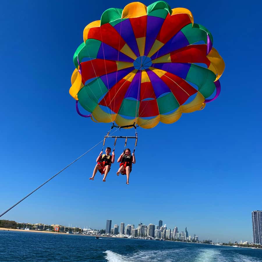 Gold Coast: Surfers Parasailing with Free Photos - Photo Perks: Free Keepsakes Without the Stress