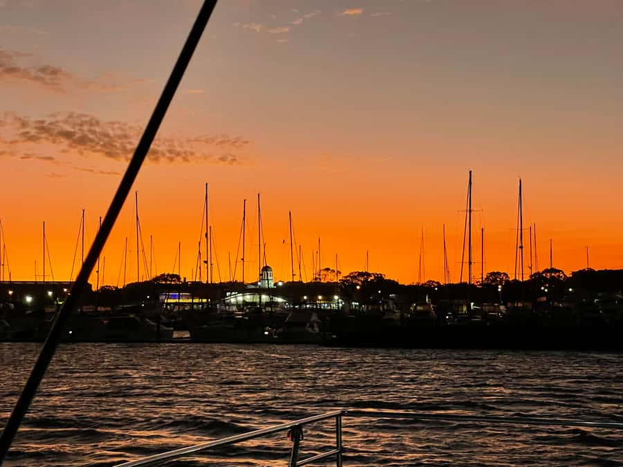 Hervey Bay Champagne Sunset Sail - Fraser Island and Great Sandy Strait views, minus the chaos