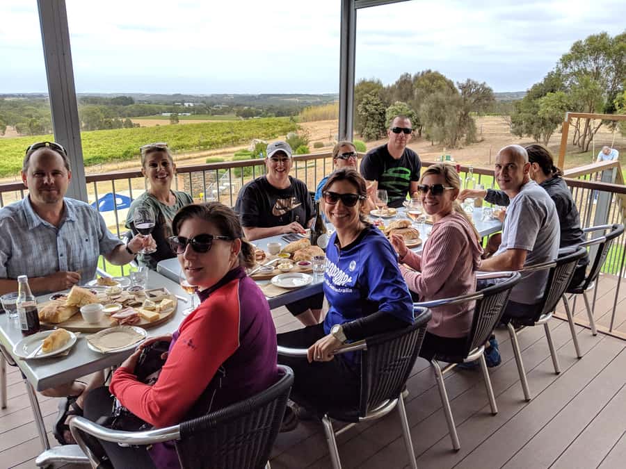 Mclaren Vale Hills Vines and Wines Bike Tour from Adelaide - Cruising down Willunga Hill toward the vineyards