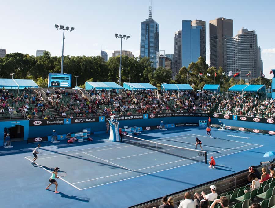 Melbourne Park Tennis Sporting Experience - The Main Event: Hitting Balls on the Famous Blue Courts