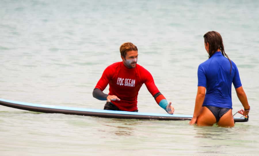 Noosa: Epic Learn to Surf Safari 4x4 - Double Island Point - The surfing lesson: what you are practicing, and how it stays manageable