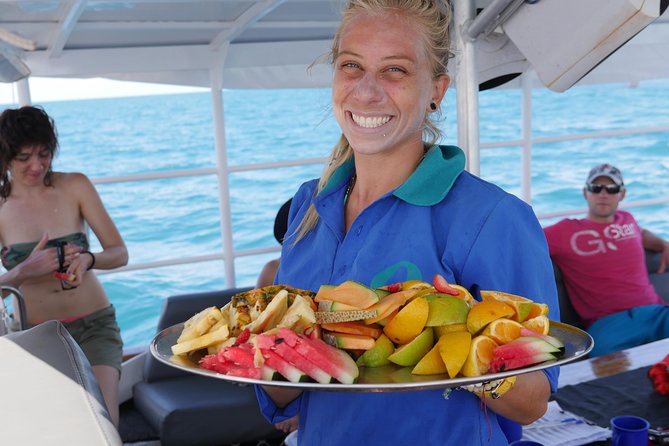Ocean Free 25 guest Great Barrier Reef & visit Green Island Tour - Lunch, tea, and the return sail wine: food matters more on reef days