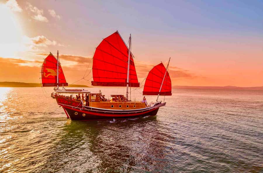 Port Douglas: Sunset Cruise on a Chinese Shaolin Junk Ship - The cruise route through Port Douglas: marina canals to Four Mile Beach views