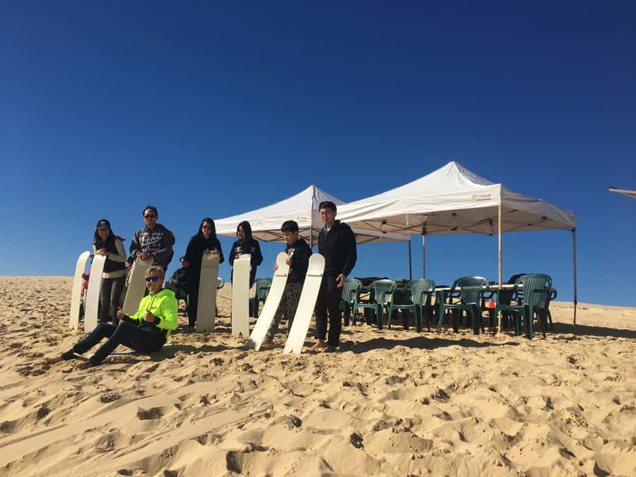 Port Stephens: Unlimited Sandboarding with 4WD Dune Transfer - Board choices: sit down, basic stand, and pro stand (plus tandem)