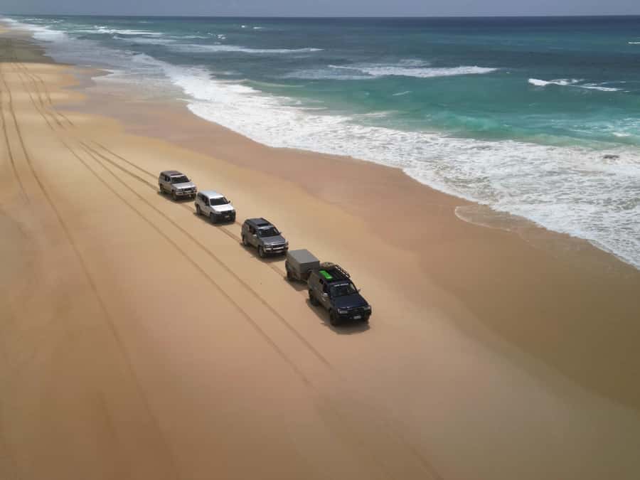 Rainbow Beach: 3-Day K'gari (Fraser Island) 4WD Adventure - Day 2: Lake McKenzie swim, Eli Creek drift, Maheno Shipwreck, Champagne Pools