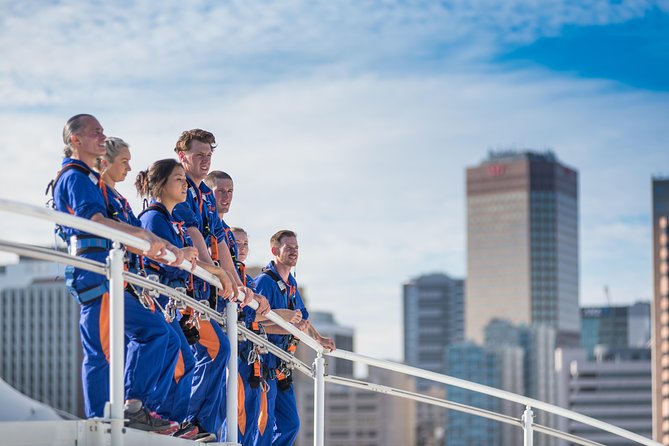 RoofClimb Adelaide Oval Experience - The lean-out point: 164 feet above the pitch