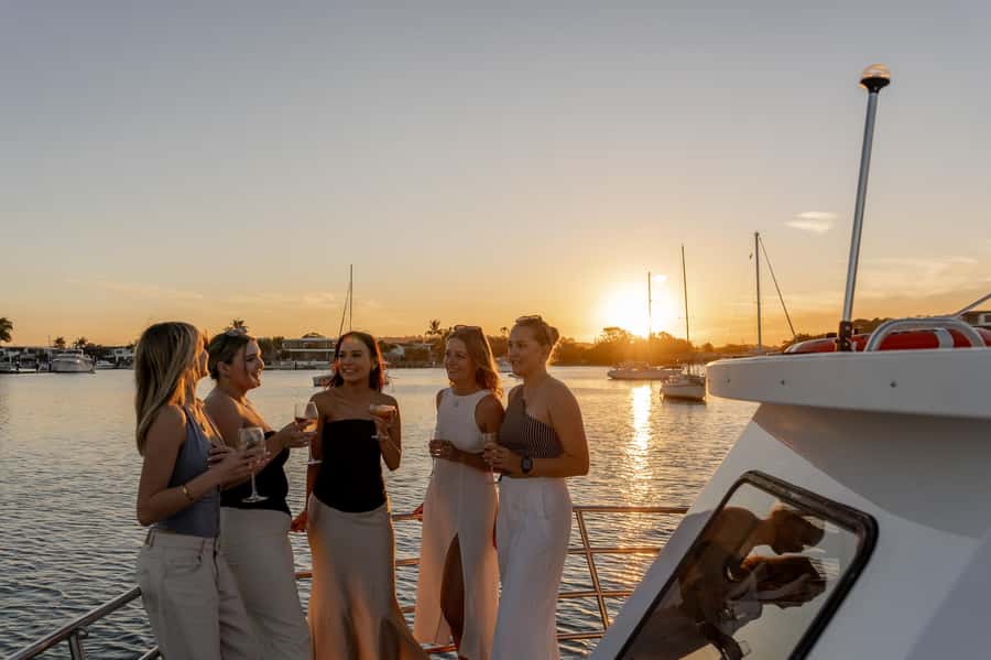 Sunshine Coast: Mooloolaba River Sunset Cruise - From The Wharf Mooloolaba to the river mouth views