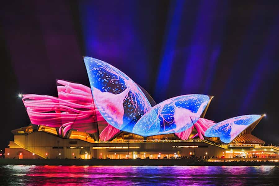 Sydney: Bring Your Own Drinks Vivid Harbour Cruise - The 90-minute cruise flow, with Opera House and Bridge in the frame