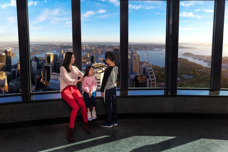Sydney Tower Eye: Entry with Observation Deck - Touchscreens and binoculars, using the deck like you have a guide
