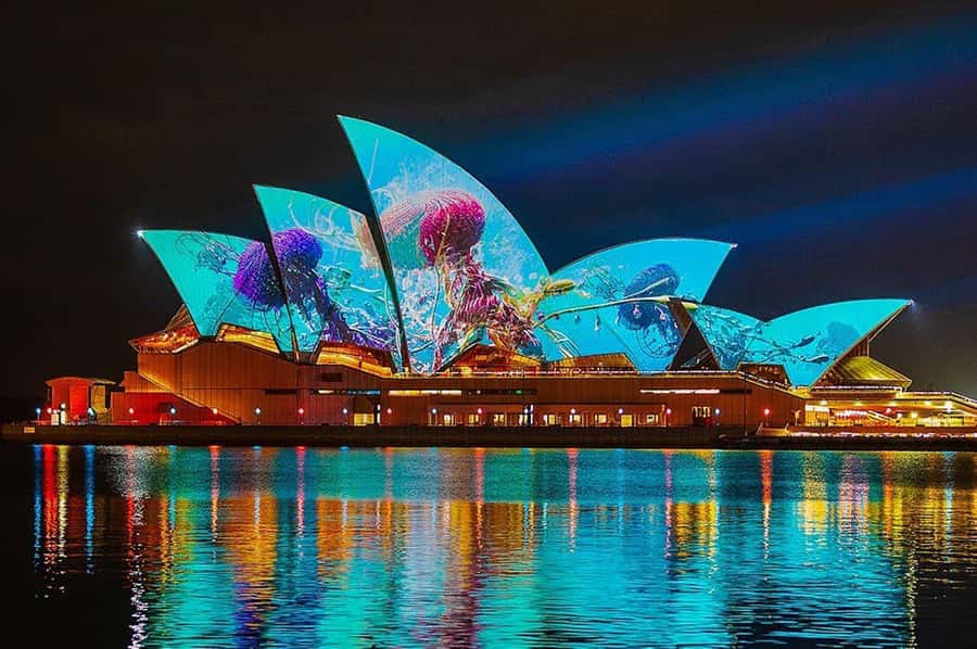 Sydney: Vivid Harbour Cruise with Canapes - Sydney Harbour at night, starting at Pier 2 (Walsh Bay)