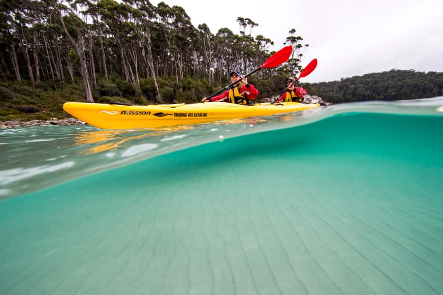 Tasman Peninsula Full-Day Sea Kayak Excursion - Paddling beneath 200-meter sea cliffs and through the dramatic bits